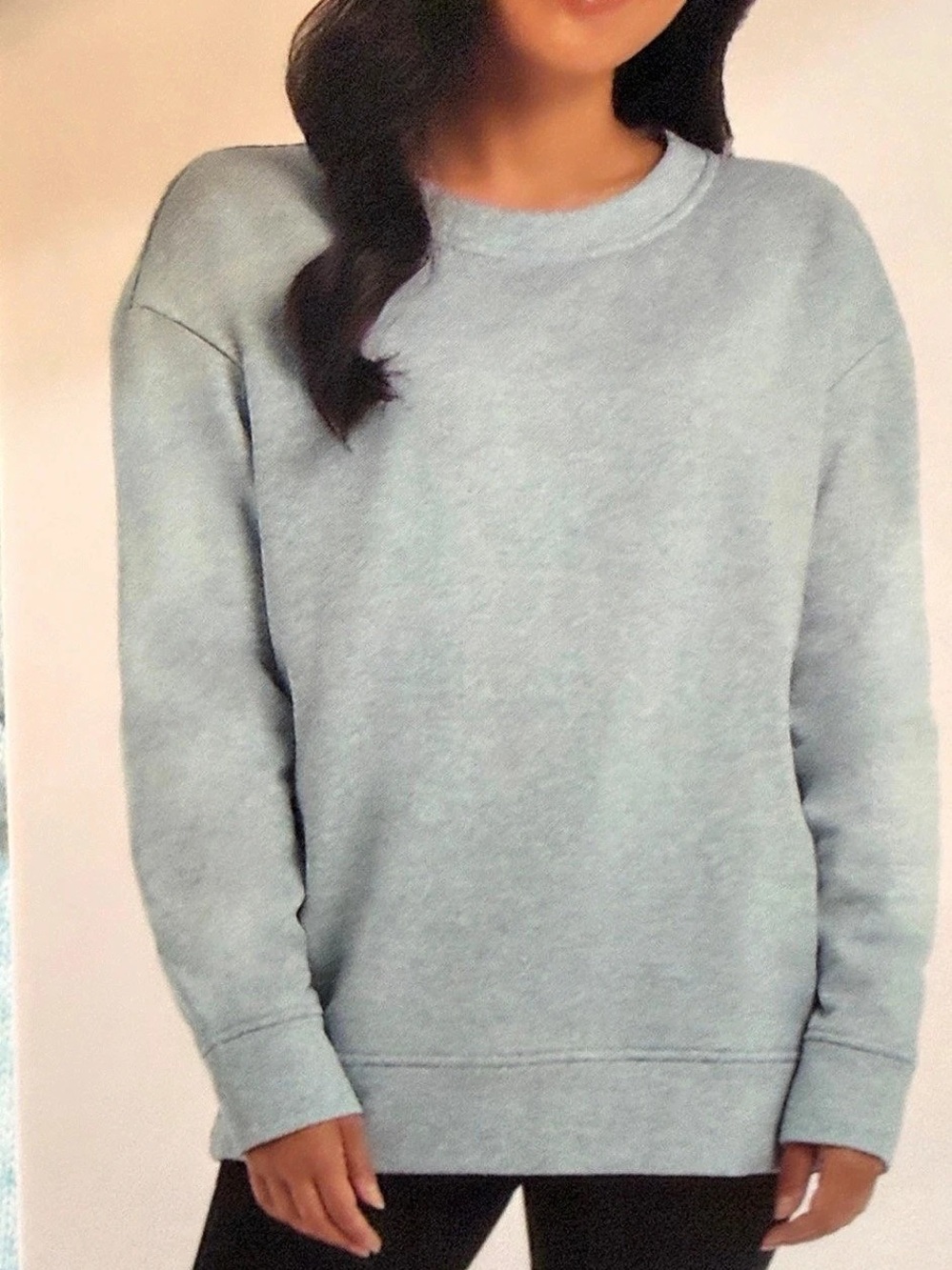 32 Degrees Cool Recycled Polyester Pullover Crewneck Sweatshirt Blue Large